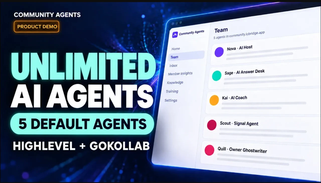 Community Agents product demo: unlimited AI agents and five default agent roles